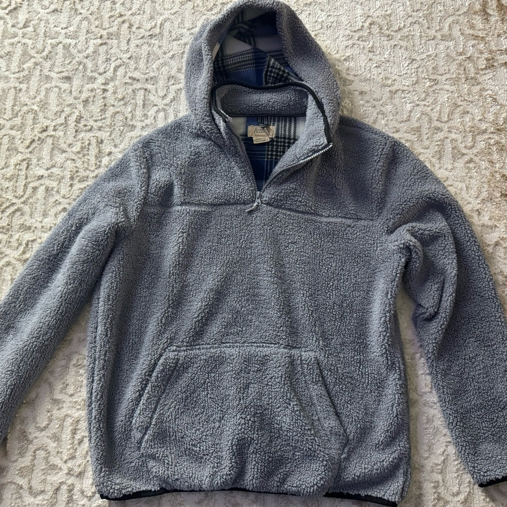Boston Traders Men's Zip Up Gray Fleece Sweater